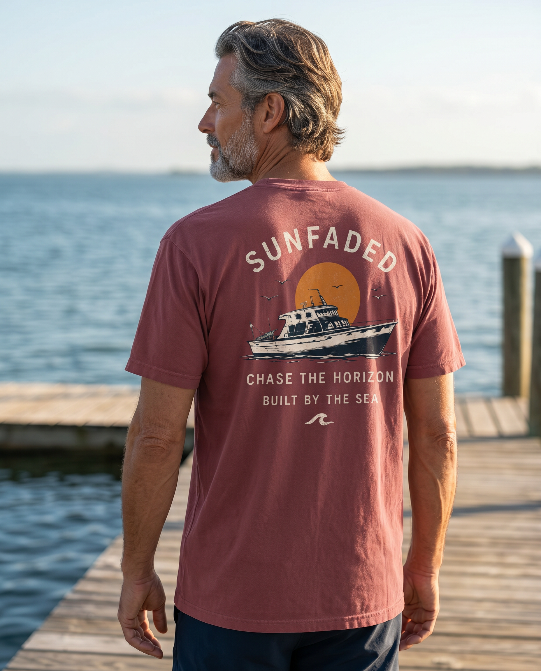 Vintage Coastal Graphic Tee | Chase the Horizon Shirt Dark | Retro Beach T-Shirt | Ocean Lover Gift | Comfort Colors Tee