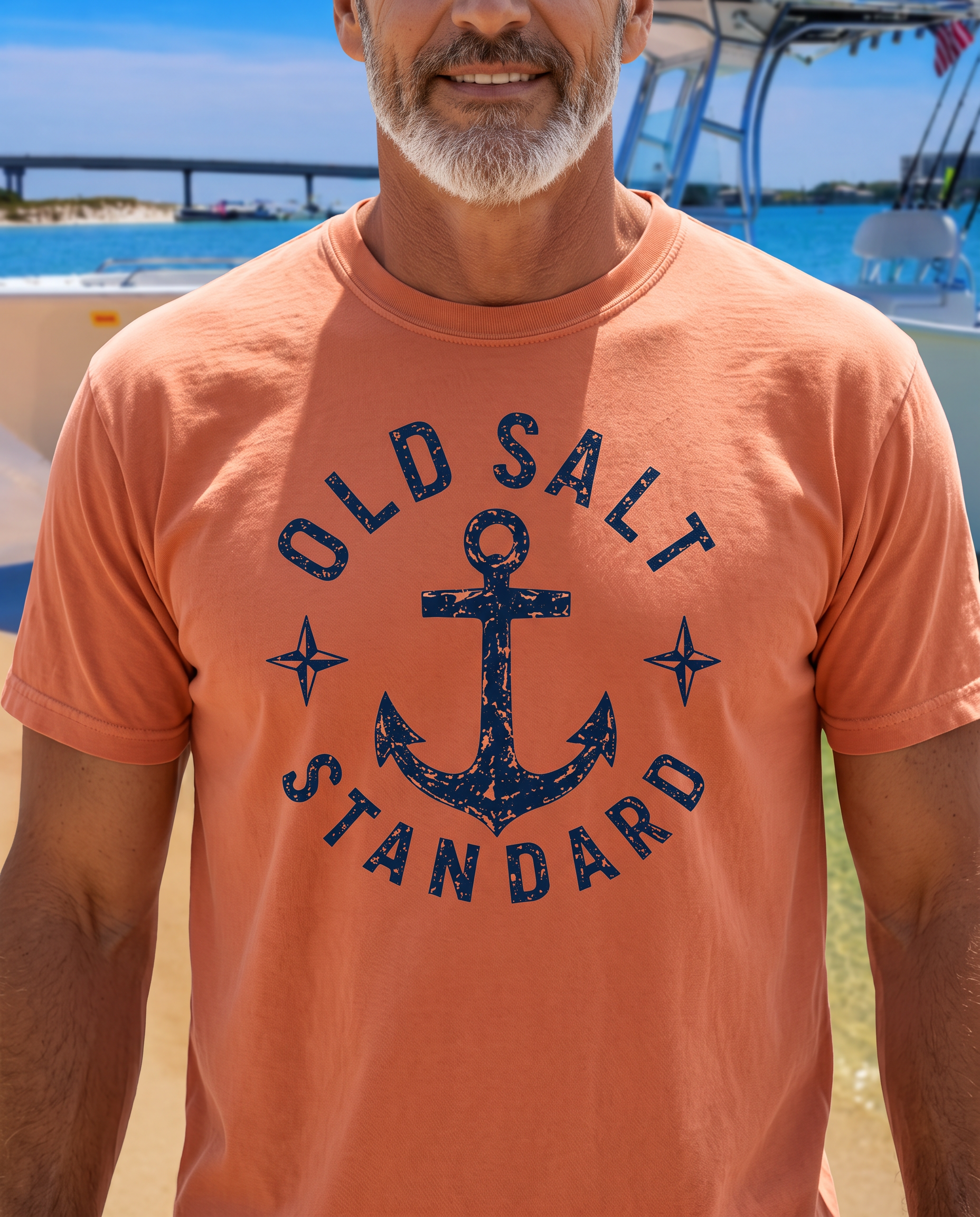 Vintage Coastal Graphic Tee | Old Salt Standard - Dark | Retro Beach T-Shirt | Ocean Lover Gift | Comfort Colors Tee