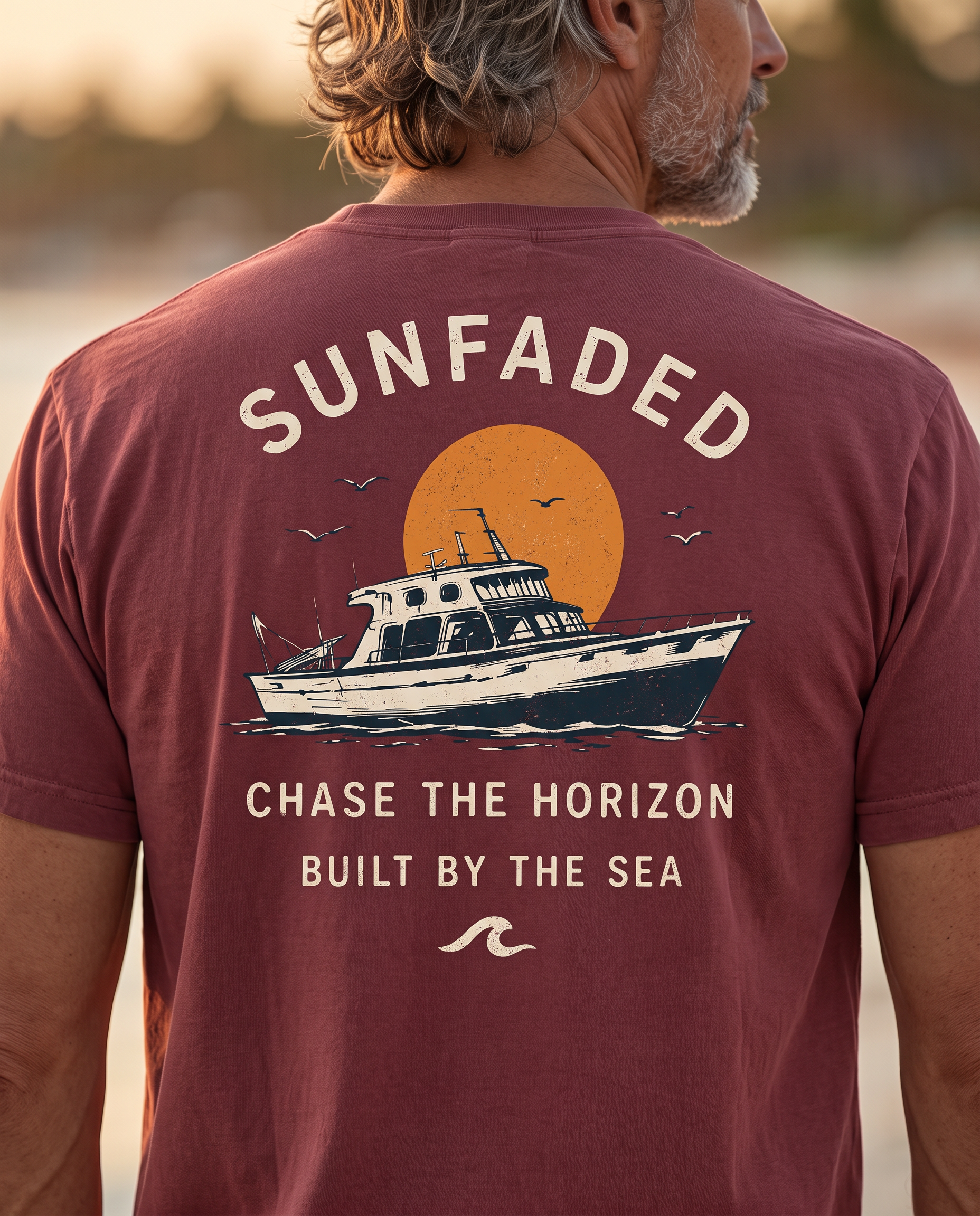 Vintage Coastal Graphic Tee | Chase the Horizon Shirt Dark | Retro Beach T-Shirt | Ocean Lover Gift | Comfort Colors Tee